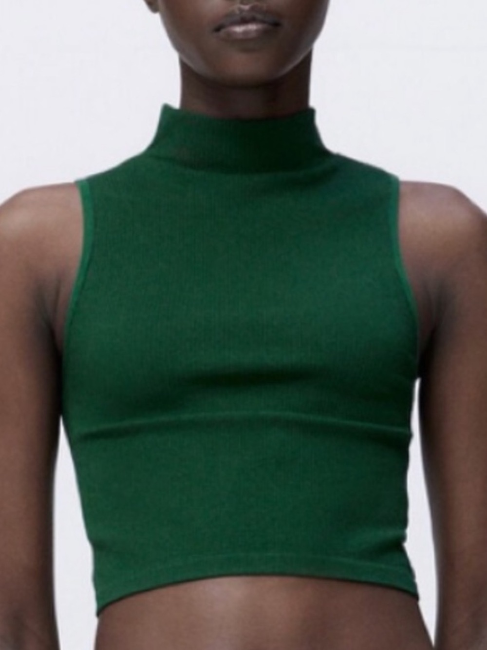 Zara hunter green crop tank, size M